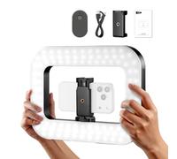 NEEWER Entry Level Version Móvil Video Rig con Foco Luz, Estabilizador Mano con 20W Bi Color LED Cuadrado Aro Luz, 3 Zapatas Fría/5200mAh Batería /CRI80+ para Selfis Streaming Grabación Vlogs, NL200B