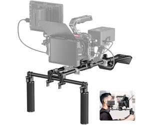 NEEWER Equipo de Hombro Mount Video Rig para Cámara DSLR y Videocámara Arca Liberación, Asas Dobles 15mm Varilla(16"/40cm), Estabilizador Video para Cine Compatible con SmallRig Follow Focus, SR007
