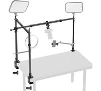 NEEWER Equipo de Montaje de cámara Superior con Doble Cabezal de Bola, súper Abrazadera/Soporte para teléfono/Abrazadera C para Fotos de Escritorio, Plataforma de Montaje de Metal para múltiples