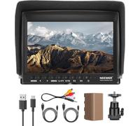 NEEWER F100 7 Inch Camera Field Monitor, 450nit HD Video Assist IPS 1280x800 HDMI 1080p con Peak Focus/Histogram/F750 Battery, 360° Rótula para DSLRs, Estabilizador Mano, Filmación Video Making Rig