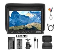NEEWER F100 7 Pulgadas Monitor de Campo de Cámara HD Asistente de Video Delgado IPS 1280x800 4K Entrada HDMI 1080p con 2600 mAh Li-ion Catería/Cargador USB, Estuche de Transporte para Cámaras DSLR