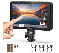 NEEWER F700 7" Monitor Campo Cámara, 2000nit HD 1920x1080 IPS Pantalla Táctil con 3D LUT, 4K HDMI Loop in/out con Peak Focus Asistencia Video DSLR Onda HDR,Montaje Zapata Fría,5200mAh Batería y Cable