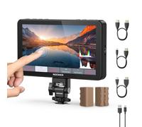 NEEWER F700 7" Monitor Campo Cámara, 2000nits Pantalla Táctil IPS HD 1920 x 1080 LUT 3D Entrada/Salida HDMI 4K Enfoque Máximo, Asistencia Video DSLR, Onda HDR, Zapata Fría, 2 Baterías NP-F750, Paño