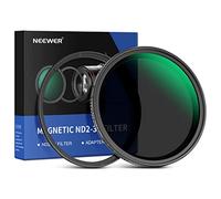 NEEWER Filtro magnético Variable ND ND2-ND32 de 82 mm (1-5 Paradas) con Anillo Adaptador magnético, Filtro de Densidad Neutra HD Ajustable con Revestimiento Impermeable de Doble Cara de 30 Capas, sin
