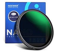 NEEWER Filtro ND Variable de 62mm ND3-ND1000, 1,5-10 Paradas Limitadas con Vidrio Óptico HD y Revestimientos Nano 30 Capas de Doble Cara, Repelente al Agua/Resistente a los Arañazos/Marco de Aluminio