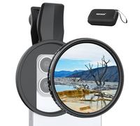 NEEWER Filtro ND Variable de 67 mm Compatible con iPhone, Kit de Accesorios de fotografía de Lente de teléfono de Densidad Neutra con Clip ND2-32 Compatible con iPhone 16 15 Pro MAX Plus 16e 14 13