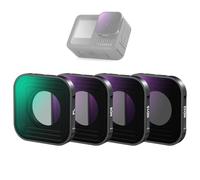 NEEWER Filtro PL ND Compatible con GoPro Hero 13 12 11 10 9 Negro, Paquete de 4 PL ND8 ND16 ND32 HD Multicapa Delgado Polarizador Densidad Neutra Kit de Filtro Accesorio para Cámara Acción, FL-GP18