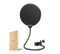 Neewer NW (B-3) 6 Pulgadas Forma Redonda Estudio Micrófono Mic Viento Pop Protección Filtro Cartel con Abrazadera de Soporte (Filtro en Negro) auxiliar