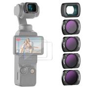 NEEWER Filtros ND/CPL (Paquete de 4) y 0.75X Lente Gran Angular Compatible con dji Osmo Pocket 4 & 3 Creator Accesorios Combinados, ND8/PL ND16/PL ND32/PL ND64/PL Polarizado ND CPL con Protectores