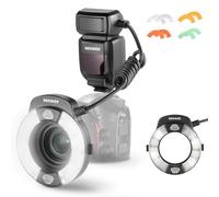 NEEWER Flash Marco Ring de 76 W Compatible con cámaras Sony, Salida 1-1/128, GN15 5600K TTL Flash Light con sincronización de Cortina Delantera/Trasera, geles de Color, adaptadores de Lente para