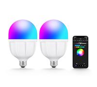 NEEWER Fotografía RGB LED Bombilla de Luz, 24W E27 Regulable Bombilla de Luz con 9 Efectos, 410lux/m 2700K-6500K CRI93+ TLCI98+, para Foto Video Estudio Softbox Kit de Iluminación, T100C (2 Pack)