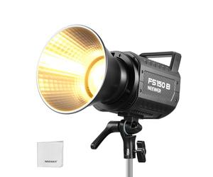 NEEWER FS150B - Luz LED de video de estudio de 2.4 G/control por aplicación, iluminación de salida continua COB de 130 W bicolor con paño de limpieza para grabación de video de fotografía, 4 curvas de