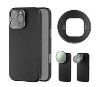 NEEWER Funda para Móvil 16 Pro Max, TPU/PC Carcasa Protectora Resistente 17mm Montura Lente, 67mm Adaptador Filtro, Piel Sintética Antideslizante, Compatible con iPhone 16 Pro Max MagSafe,PA084 Negro