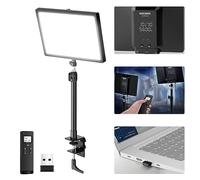 NEEWER GL25B 12.9" Streaming Key Light, 2.4G RT100 Remote & PC/Mac App Control 25W 2300Lux/0.5m 2900K-7000K CRI98+ Regulable Edge Emitting Webcam Luz Video Escritorio con Soporte y USB Transmitter