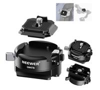 NEEWER GM47B Kit Placa Liberación Rápida, Anti Giro Auto Bloqueo Cuadrado QR Adaptador Trípode & Clamp Base Compatible con Arca Swiss dji Ronin RS 4 Pro RS 3 RS 2 Peak Design Capture V3 Camera Clip