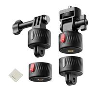 NEEWER GP-24 Kit Accesorios Montaje Cámara Acción para Tomas POV, 4 En 1 ABS Mmontaje Magnético Liberación Rápida con Rosca 1/4" & Paño Limpieza Compatible with GoPro dji Osmo Action Insta360