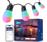 NEEWER Guirnalda Luces Exterior 15M Luces RGB IC Inteligente Control App, 15 Bombillas IP65 Impermeable 50+ Escenas Decoración Terraza Patio Jardin Compatible Alexa Google, NR01