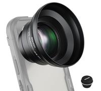 NEEWER HD 65mm Telefoto Phone Camera Lens con Parasol Solo para 17mm Rosca Placa Trasera Phone Cage Case, 1,7X Zoom Accesorio Lente Compatible con iPhone 16, 15, S25, S24 Ultra, Android, LS-66