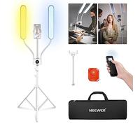 NEEWER Iluminación Fotografía Bicolor Con Soporte para Celular, Compatible Con 2.4G/PC/Mac y Control de 2 Cabezas Luz Video, Lámpara Con Doble Brazo para Maquillaje, Pestañas, Cejas, Tatuajes, BH40B