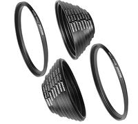 Neewer Juego de 18 Anillos adaptadores de Metal para Lente de cámara, 9 Anillos de Aumento + 9 Anillos reductores compatibles con cámaras réflex Digitales Canon, Nikon, Sony, Olympus (Negro)