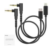 NEEWER Juego de 2 Cables Audio, Macho a Macho TRS 3,5mm a USB C + TRS 3,5mm a iOS, Compatible con dji Mic Rode Wireless GO II Hollyland CM28 CM31 Mic Inalámbrico iPhone iPad Android Mac,LM17