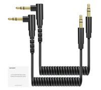 NEEWER Juego de 2 Cables Auxiliares, TRS Macho 3,5mm a TRS Macho 3,5mm, Cable en Espiral Compatible con dji Mic Rode Wireless GO II Hollyland Lark NEEWER CM28 CM31 Mic Cámara PC Auriculares, LM16