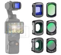 NEEWER Juego de 3 Filtros ND (ND2-32 Variable, CPL, Difusión Negra 1/4) y Lente Gran Angular 0.75X, Lente Macro 2X, Lente Anamórfica Azul 1.2X, Protectores Compatibles con dji Osmo Pocket 3, FL-B28