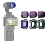NEEWER Juego de 3 Filtros ND (ND8 ND32 ND256) con Lente Gran Angular 0.75X, Lente Macro 2X, Lente Anamórfica Azul 1.2X, Protectores Compatibles con dji Osmo Pocket 3 Creator Combo Accesorios, FL-B27