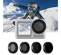 NEEWER Juego de 4 Filtros Solo Compatible con DJI Osmo Action 1, Incluye Filtro ND8/PL, ND16/PL, ND32/PL, ND64/PL, Rosca Directa en Instalación, Resistente al Agua y al Aceite para Exteriores (Negro)