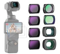 Neewer Juego de 6 filtros ND compatibles con dji Osmo Pocket 3 / Pocket 4 / Xtra Muse, ND16 ND32 ND64 ND256 CPL Filtro Negro difusión 1/4 con Lente Gran Angular 0.75X, 2 Lentes Macro