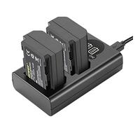 NEEWER Juego de Cargador Batería Repuesto NP-FZ100, Compatible con Sony A1,A9 II,A7R V,A7S III,A7 IV,A7C,Paquete de 2 Baterías de Ion de Litio 2280mAh,Cargador USB Doble con Pantalla LCD,Cable USB-C
