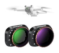 NEEWER Juego de Filtro ND Variable Compatible con dji Mini 3 Pro, ND2-32 (1-5 Stop) + ND64-512 (6-9 Stop) de Cristal óptico HD Multicapa, Accesorios para cámara dron para fotografía, vídeo aéreo