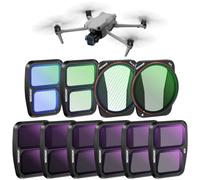 NEEWER Juego de Filtro ND y Efecto Compatible con dji Air 3, 10 Pack Snap On HD ND8/ND16/ND32/ND64/ND128/ND256 Densidad Neutra/Polarización CPL/Reducción de Lumínica/8x Estrella/Racha Azul Anamórfico