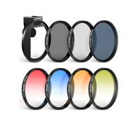 NEEWER Juego de Filtros de 7 Clips Roscados para Teléfono Celular Juego de Filtros de 67 mm de 7 Filtros CPL Degradados Starlight ND32 Expansión de