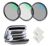 NEEWER Juego de filtros de Objetivo ND de 67 mm con Estuche de Almacenamiento, paño de Limpieza, UV CPL ND4, Cristal óptico multiprocesado, Marco de aleación de Aluminio, Filtro polarizado Circular