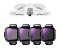 NEEWER Juego de Filtros ND Compatible con dji Flip Drone (Paquete de 4), ND8 ND16 ND32 ND64 Kit de Accesorios de Filtro de Lente de Densidad Neutra de Vidrio Optico HD Multicapa a Presión, FL-N34
