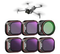 NEEWER Juego de filtros ND&CPL a presión compatibles con DJI Mini 4 Pro, paquete de 6 filtros CPL y filtros de densidad neutra ND8 ND16 ND32 ND64 ND128 con marco ultra delgado de doble cara recubierto