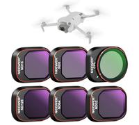 NEEWER Juego de filtros ND&CPL a presión compatibles con DJI Mini 4 Pro, paquete de 6 filtros CPL y filtros de densidad neutra ND8 ND16 ND32 ND64 ND128 con marco ultra delgado de doble cara recubierto