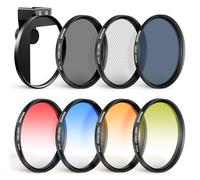 NEEWER Juego de filtros ND de 67 mm con Soporte de Filtro Cold Shoe para teléfono móvil, 7 Unidades, 4 filtros degradados+Filtro de Estrell Filtro de Objetivo ND32+CPL, Compatible con iPhone 17 16