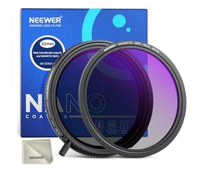 NEEWER Juego de filtros ND de 82 mm, Colores Reales 2 en 1 Variables ND2-32 y CPL con Filtro magnético ND32, Perilla única para Control de exposición, reproducción precisa del Color, sin viñetas y