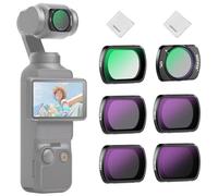 NEEWER Juego de filtros ND magnéticos compatibles con dji Osmo Pocket 3 / Pocket 4 / Xtra Muse Creator Combo Accesorios, 6 Piezas, Kit Filtro ND16 ND32 ND64 ND256 CPL UV para Objetivo + 2 paños