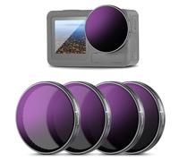 NEEWER Juego de filtros ND/PL compatibles con dji Osmo Action 3/4/5 Pro, 4 Unidades ND8/PL+ND16/PL+ND32/PL+ND64/PL Filtro Gris cámara de acción, Multicapa óptica HD Cristal, FL-A77