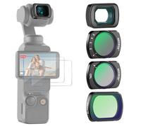 NEEWER Juego de Filtros (Paquete de 3) con Lente Gran Angular 0,75X 108° FOV, Filtro de Difusión Negro ND 2-32 CPL 1/4 Variable Compatible con dji Osmo Pocket 3 Creator Combo Accesorios, FL-B09