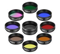 NEEWER Juego de Filtros para Ocular Telescopio 1,25" (10 Pack), 5 Color Planetario, 2 Polarización Variable, UHC, Lunar Brillo Estrella, 13% Luna