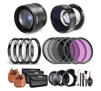 NEEWER Juego de Lentes y Filtros de 58mm: Gran Angular/Teleobjetivo 2,2X Lente Adicional para Lentes APS-C de 18mm-85mm, (+1+2+4+10) Macro de Primer Plano/ND/UV/CPL/FLD Filtros con Rosca de ⌀58mm