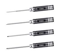 Neewer Kit de 4 Desornilladores Hexagonales Ligeras con Recubrimiento de Nitruro de Titanio, Juego de Herramientas Destornillador Hexagonal para Helicóptero RC (1,5mm/2mm/2,5mm/3mm)