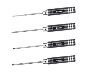 Neewer Kit de 4 Desornilladores Hexagonales Ligeras con Recubrimiento de Nitruro de Titanio, Juego de Herramientas Destornillador Hexagonal para Helicóptero RC (1,5mm/2mm/2,5mm/3mm)