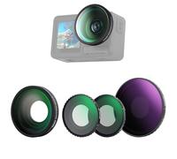NEEWER Kit de Accesorios 4 en 1 de Filtro ND y Objetivo Compatible con dji Osmo Action 5 Pro/4, ND8-32 Variable + CPL + Black Diffusion 1/4 + Lente Gran Angular 185°, atornillable, Cristal óptico HD
