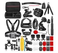 NEEWER Kit de Accesorios para Cámara de Acción 50 en 1 Compatible con GoPro Hero 12 11 10 9 DJI OSMO 4 3 2 Insta360 X3 X2 GO 3 SJCAM DBPOWER AKASO VicTsing APEMAN WiMiUS QUMOX Lightdow Campark Sony