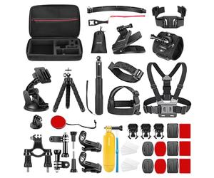NEEWER Kit de Accesorios para Cámara de Acción 50 en 1 Compatible con GoPro Hero 12 11 10 9 DJI OSMO 4 3 2 Insta360 X3 X2 GO 3 SJCAM DBPOWER AKASO VicTsing APEMAN WiMiUS QUMOX Lightdow Campark Sony